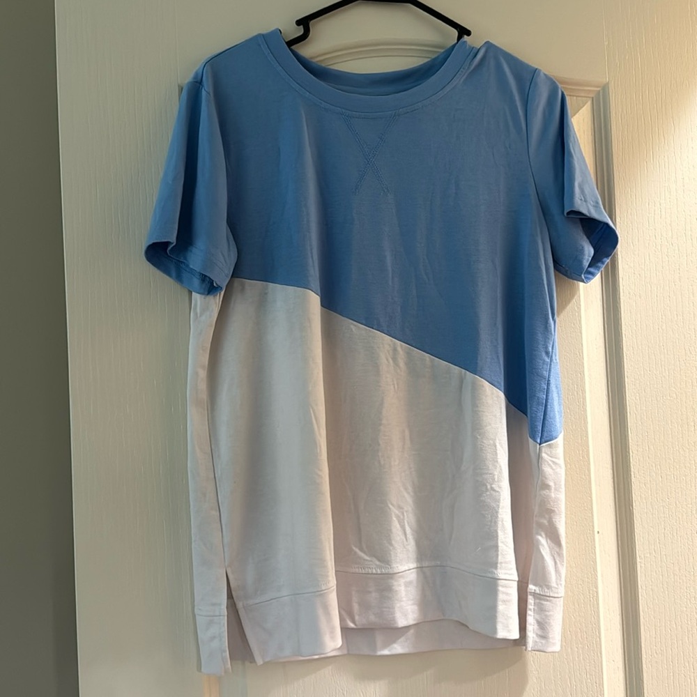 Blue and white top